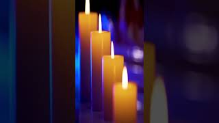 Virtual Candle Close Up Candle with Piano Music Soft Crackling Fire Sounds [upl. by Bocoj]