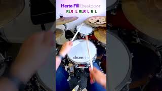 Herta Fill Breakdown DRUM LESSON drumsdrumsdrums bateria drummer musiclesson [upl. by Juliano306]