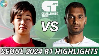 Kaito Uesugi 上杉海斗 vs Ramkumar Ramanathan  Seoul 2024 R1 Highlights [upl. by Bruce]