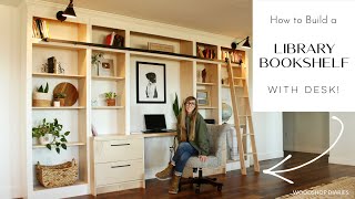 How to Build a Library BookshelfWITH DESK [upl. by Recneps482]