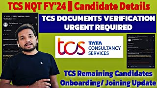 TCS Documents Verification Mandatory Update  Joining Update  Readiness Survey TCS NQT Update 2024 [upl. by Egedan]