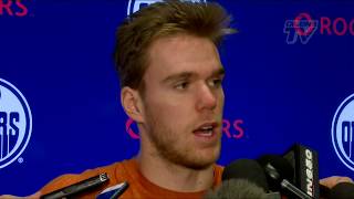 PREGAME RAW  McDavid on Sedins Humboldt tragedy [upl. by Sucramrej712]