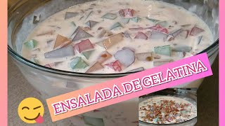 ENSALADA DE GELATINA CREMOSA RICA Y FÁCIL DE HACER [upl. by Neiman]