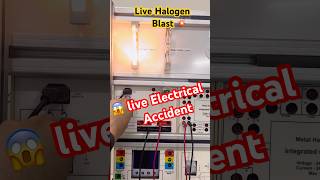 Electrical Accident Halogen Blast electrical shortsvideo [upl. by Onairotciv]