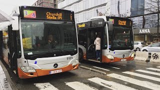 STIBMIVB 🚌 tramway replacement buses 34  Tbus 34  Villamospótló 34 [upl. by Carrington83]