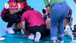 Alyssa Valdez hurts her right knee in set 3  2022 PVL Reinforced Conference [upl. by Ymor65]