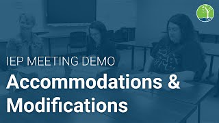 Accommodations amp Modifications IEP Meeting Demo [upl. by Aronow]