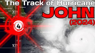 The Track of Hurricane John 2024 [upl. by Oilla405]