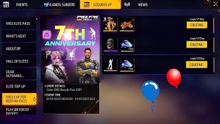 RÁPIDO 7 ANIVERSÁRIO DA GARENA AS NOVAS RECOMPENSAS NO FREE FIRE 🎈 🎈 [upl. by Trilbi413]