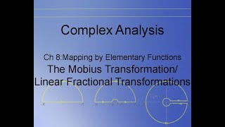 Complex Analysis Chapter 893 Linear Fractional Transformations Mobius Transforms [upl. by Einor]