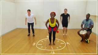 Fiveish Minute Dance Lesson  African Dance Lesson 3 Dancing on the Clock [upl. by Yelhs384]