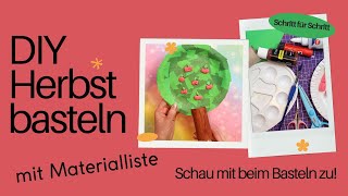 Herbst Basteln mit Klopapierrollen – Apfelbaum Basteln mit Kindern [upl. by Oiceladni]