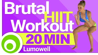 20 Minute Brutal HIIT Workout for Fat Loss at Home [upl. by Annaitsirhc]