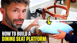 HOW TO BUILD A DINING CHAIR SEAT PLATFORM FROM SCRATCH  UPHOLSTERY FOR BEGINNERS FaceliftInteriors [upl. by Bentlee]