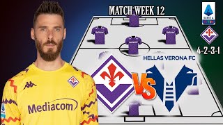 Fiorentina Potential Starting Lineup Vs Hellas Verona  Serie A 2024 Match Week 12 [upl. by Cressler]