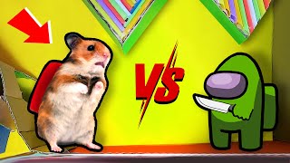 🐹Cute Hamster pets Among Us but with Traps in maze  Awesome Hamster Escape  Funny Hamster Stories [upl. by Elleb]