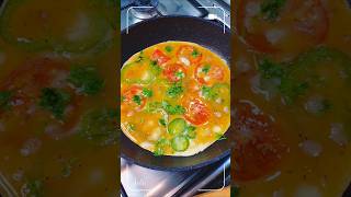 Capsicum Tomato Omelette easybreakfast highproteinbreakfast healthybreakfast shorts omelette [upl. by Ertsevlis829]