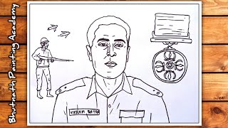 gallantry award winners major Vikram Batra drawing [upl. by Soraya]