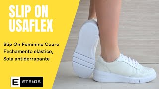 Tênis Feminino Usaflex Slipon Casual Couro Am01002 Branco [upl. by Leivad]