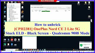 How to unbrick OnePlus Nord CE 2 Lite 5G CPH2381 Stuck ELD  Black Screen  Qualcomm 9008 Mode [upl. by Nirat738]