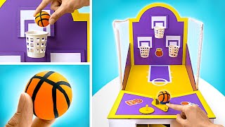 How to Make Fun Basketball Board Game From Cardboard  EASY DIY 🏀 [upl. by Ellsworth]