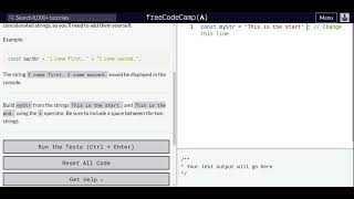 Lesson 28  Basic JavaScript  Concatenating Strings with Plus Operator [upl. by Kutchins942]