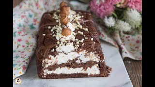 TRONCHETTO DI PAVESINI con Nutella e mascarpone RICETTA FACILE senza cottura [upl. by Anrak757]