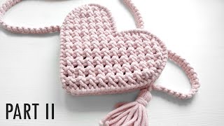 Makramowa torebka serce DIY tutorial Part 2  Macrame heart bag [upl. by Masson614]