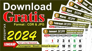 Kalender 2024 lengkap dengan tanggal merah  Penanggalan Hijriyah amp Jawa  Download  Cdr  template [upl. by Jessalyn317]