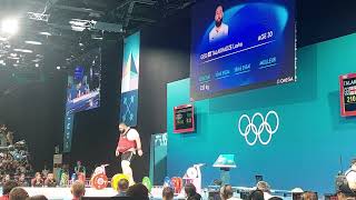 Olympics Weightlifting Lasha Talakhadze 210 KGS Snatch olympics 2024 [upl. by Avika220]