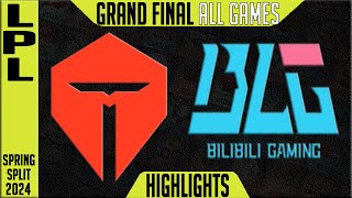 TES vs BLG Highlights ALL GAMES Playoffs GRAND FINAL LPL Spring 2024 TOP Esports vs Bilibili Gaming [upl. by Asihtal697]