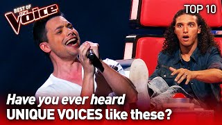 Incredibly UNIQUE VOICES on The Voice  TOP 10 [upl. by Coco]