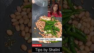 Green chilli thecha shortsfeed youtubeshort [upl. by Orenid]