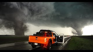 Twin tornadoes  Uncut gopro footage from Pilger Nebraska [upl. by Castora]