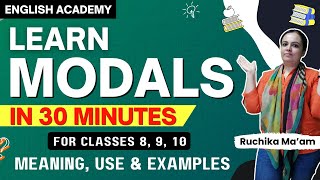 Modals Class 10 9 use and examples Modal Exercises English Grammar by English Academy [upl. by Aiderfla730]