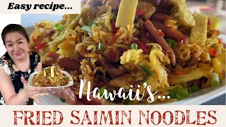 Fried Saimin Noodles recipe  Hawaii’s Ono Food  Easy recipe  Hawaiian food [upl. by Eneloc]