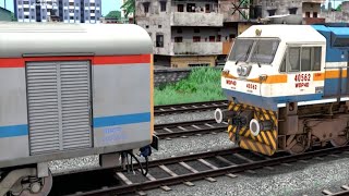 HIGH SPEED RUNNING TRAIN ENGINE PARTED  INDIAN RAILWAYKS  BUMPY ROAD  TRAIN GAMER TAMIL [upl. by Yeclek]