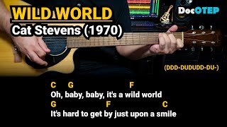 Wild World  Cat Stevens 1970 Easy Guitar Chords Tutorial with Lyrics [upl. by Leugimesoj]