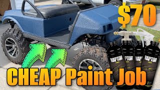 How To Paint Golf Cart with Raptor Liner Textured Bed Liner for Less than 100 [upl. by Evelunn]