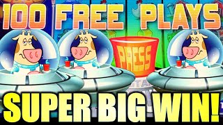 RARE 100 FREE PLAYS TRIGGER BETTER THAN A UNICOW INVADERS ATTACK FROM PLANET MOOLAH Slot Machine [upl. by Lekym]