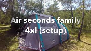 Setting up camping tent air seconds family 4xl decathlon  montar tienda hinchable decathlon [upl. by Flaherty]