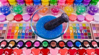 Satisfying Video How To Make Compact Eyeshadow Slime Mixing Glitter Makeup Cosmetics Slime ASMR 1 [upl. by Villada]