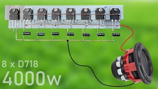 DIY Powerful Ultra Bass Amplifier 8 Transistor D718  No IC  Simple circuit [upl. by Libbie]