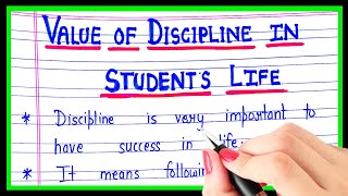 essay on Importance of Discipline in English  Importance of Discipline essay writing English [upl. by Tarrance]