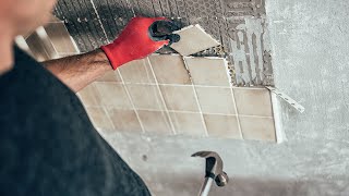 Replacing and Removing Kitchen Tile Backsplash [upl. by Arbrab]