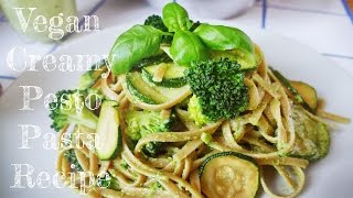 ❀ VEGAN CREAMY PESTO PASTA RECIPE ❀ My Favourite ♡ [upl. by Mot175]