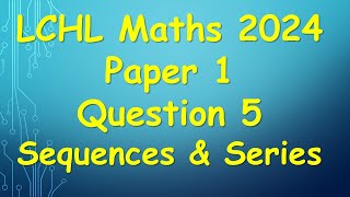 Leaving Cert Higher Level Maths 2024 Paper 1 Question 5 [upl. by Calabresi314]