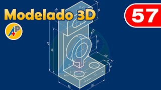 Modelado 3D en AutoCAD  Ejercicio 57 [upl. by Wheelwright891]