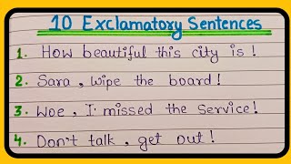 10 Exclamatory Sentences ll Exclamatory Sentences In English ll Grammar knowledge ll english [upl. by Air]