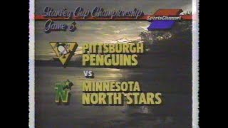 NHL Penguins  North Stars 05 25 91 [upl. by Gnouhp419]